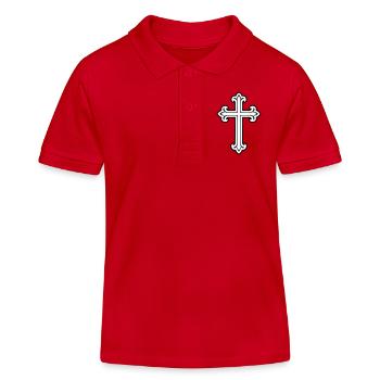 Kreuz Symbol Christlich - Kinder Organic Poloshirt Mini Sprinter von Stanley/Stella - Rot - Vorne
