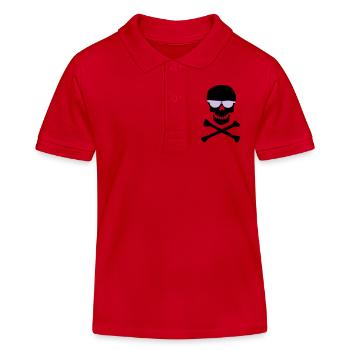 Violette Minimal Sonnenbrillen-Silhouette - Kinder Organic Poloshirt Mini Sprinter von Stanley/Stella - Rot - Vorne