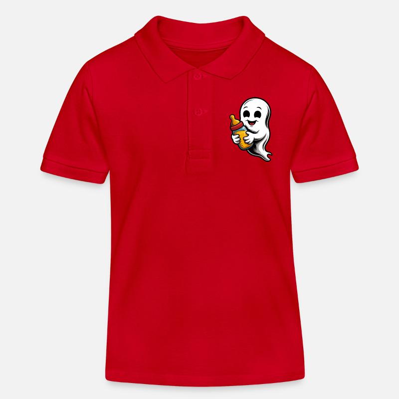 Fantôme mignon avec biberon - Polo enfant bio Stanley/Stella - rouge