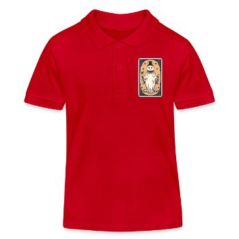 Carte de Tarot Happy Mind - Polo enfant bio Stanley/Stella - rouge - Devant