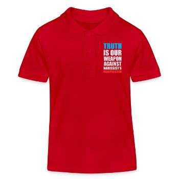 Empowering Truth Speech Bubble Design - Kids Organic Polo Shirt by Stanley/Stella - red - Front