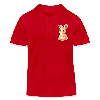 Lièvre - Polo enfant bio Stanley/Stella - rouge - Devant
