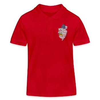 Souvenir vintage américain du New Jersey aux États-Unis - Polo enfant bio Stanley/Stella - rouge - Devant