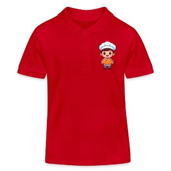 Petit boulanger au pain frais – Kawaii Comic - Polo enfant bio Stanley/Stella - rouge - Devant