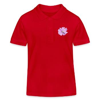 Lilas fleur aquarelle - Polo enfant bio Stanley/Stella - rouge - Devant