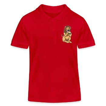 Lion Cheeseburger - Polo enfant bio Stanley/Stella - rouge - Devant
