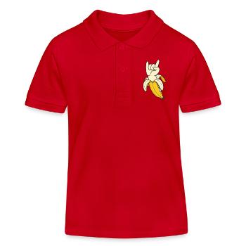 Illustration du geste de la main de la banane - Polo enfant bio Stanley/Stella - rouge - Devant