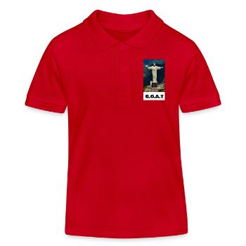 GOAT Christ Football Icon - Kids Organic Polo Shirt by Stanley/Stella - red - Front