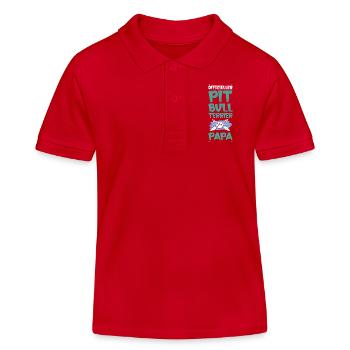 pit dog dad - Kids Organic Polo Shirt by Stanley/Stella - red - Front