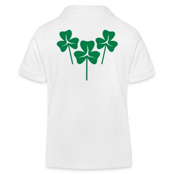 nouvelles SHAMROCKS trois feuilles de trèfle trio - Polo enfant bio Stanley/Stella - blanc - Dos