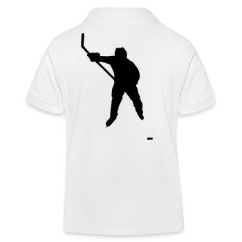 Joueur de hockey sur glace avec palet - Polo enfant bio Stanley/Stella - blanc - Dos