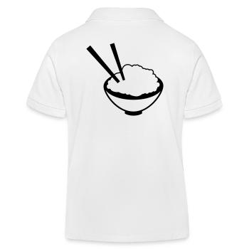 Chine plat de riz avec des baguettes - Polo enfant bio Stanley/Stella - blanc - Dos