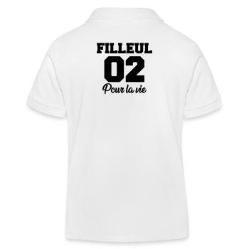 filleul 02 pour la vie - Kids Organic Polo Shirt by Stanley/Stella - white - Back
