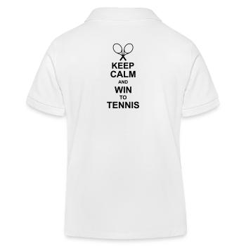 keep calm and win to tennis kg10 - Kids Organic Polo Shirt by Stanley/Stella - white - Back