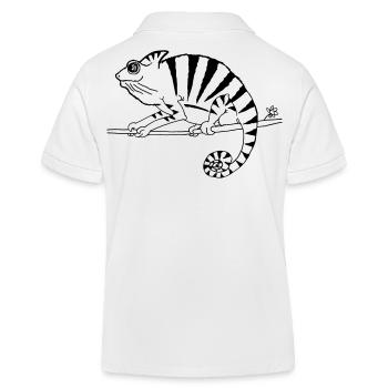 witziges Chamäleon Reptilien  - Kinder Organic Poloshirt Mini Sprinter von Stanley/Stella - Weiß - Hinten