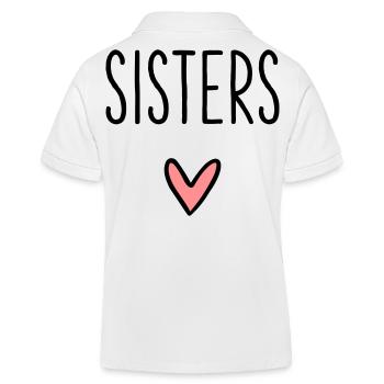 Sisters heart best friend sister love - Kids Organic Polo Shirt by Stanley/Stella - white - Back