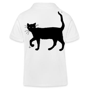 Black cat - Kids Organic Polo Shirt by Stanley/Stella - white - Back