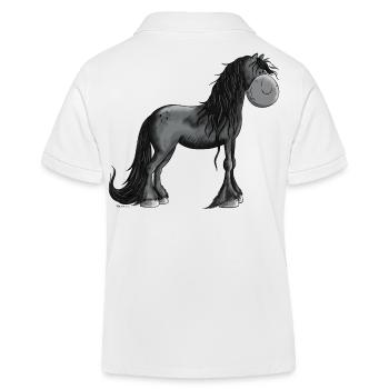 Es ist Friesenpferd Zeit - Kinder Organic Poloshirt Mini Sprinter von Stanley/Stella - Weiß - Hinten