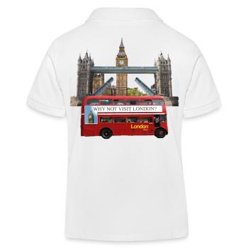 Collage de monuments de Londres - Polo enfant bio Stanley/Stella - blanc - Dos