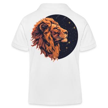Lion avec ciel étoilé - Polo enfant bio Stanley/Stella - blanc - Dos