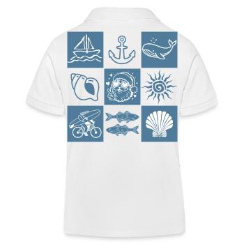 Nautisch-Graphisches Marine-Kollegium mit dem Weihnachtsmann - Kinder Organic Poloshirt Mini Sprinter von Stanley/Stella - Weiß - Hinten