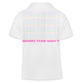 Pride / CSD / LGBTQ+ Design "Born this wayy" - Kinder Organic Poloshirt Mini Sprinter von Stanley/Stella - Weiß - Hinten