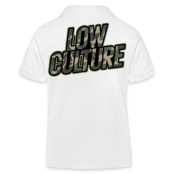 Low Culture Camo Tuning Streetwear JDM Car Style - Kinder Organic Poloshirt Mini Sprinter von Stanley/Stella - Weiß - Hinten