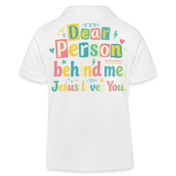 Jesus loves you positive message - Kids Organic Polo Shirt by Stanley/Stella - white - Back