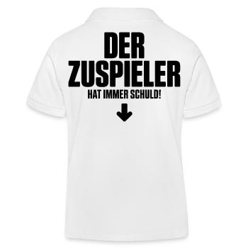 Dunkler Minimalismus Schriftzug - Kinder Organic Poloshirt Mini Sprinter von Stanley/Stella - Weiß - Hinten