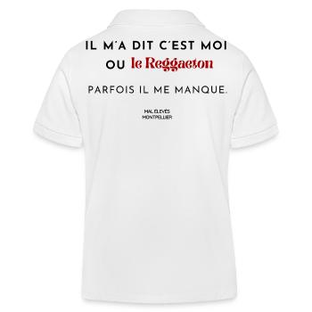 Il m'a dit c'est moi ou le Reggaeton.  - Polo enfant bio Stanley/Stella - blanc - Dos