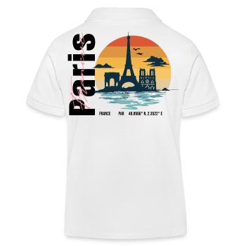 Paris Skyline Vintage Frankreich - Kinder Organic Poloshirt Mini Sprinter von Stanley/Stella - Weiß - Hinten