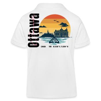 Kanada Hauptstadt Vintage Design - Kinder Organic Poloshirt Mini Sprinter von Stanley/Stella - Weiß - Hinten