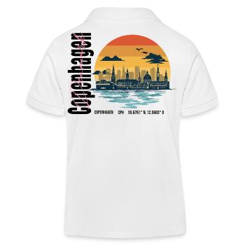 Denmark Copenhagen Skyline Vintage - Kinder Organic Poloshirt Mini Sprinter von Stanley/Stella - Weiß - Hinten