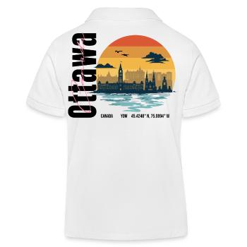 Ottawa Canada Retro Sunset Skyline - Kinder Organic Poloshirt Mini Sprinter von Stanley/Stella - Weiß - Hinten