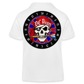 Pirate Skull on Dartboard - Kids Organic Polo Shirt by Stanley/Stella - white - Back