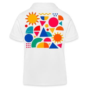 Geometrische Farbexplosion: Sonnige Formen - Kinder Organic Poloshirt Mini Sprinter von Stanley/Stella - Weiß - Hinten
