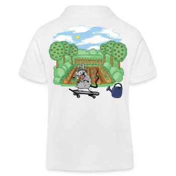Jardin Rat Skater Skateboard Nature Pest - Polo enfant bio Stanley/Stella - blanc - Dos