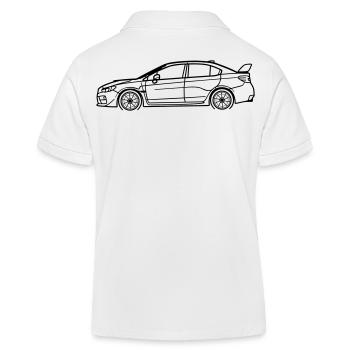 WRX Line Silhouette – Turbo Rally Art - Kids Organic Polo Shirt by Stanley/Stella - white - Back