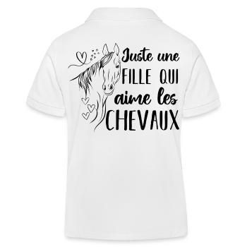 Juste une fille qui adore les chevaux cadeau - Polo enfant bio Stanley/Stella - blanc - Dos