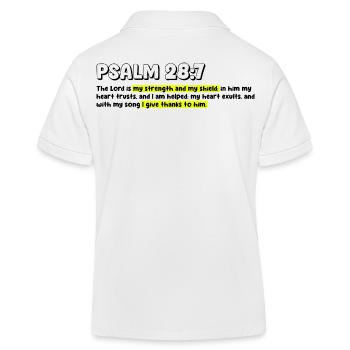 Empowered Faith Motivierendes Zitat-Design - Kinder Organic Poloshirt Mini Sprinter von Stanley/Stella - Weiß - Hinten