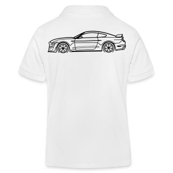 GT500 Line Silhouette – Muscle Performance Art - Kinder Organic Poloshirt Mini Sprinter von Stanley/Stella - Weiß - Hinten