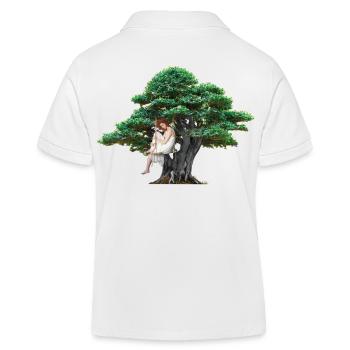 Mädchen Baum Natur Vogel Schaukel Fantasy Flora - Kinder Organic Poloshirt Mini Sprinter von Stanley/Stella - Weiß - Hinten