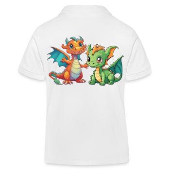 Drachen Drache Kinder Kind Fabelwesen - Kinder Organic Poloshirt Mini Sprinter von Stanley/Stella - Weiß - Hinten