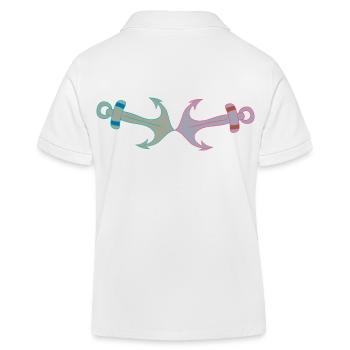 Anker Retro Vintage Ahoi Seefahrer maritim - Kinder Organic Poloshirt Mini Sprinter von Stanley/Stella - Weiß - Hinten