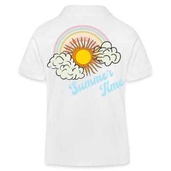 Heure d’été - Soleil d’été Arc-en-ciel Nuages Rétro - Polo enfant bio Stanley/Stella - blanc - Dos