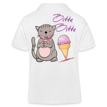 Chat avec cornet de crème glacée - Polo enfant bio Stanley/Stella - blanc - Dos