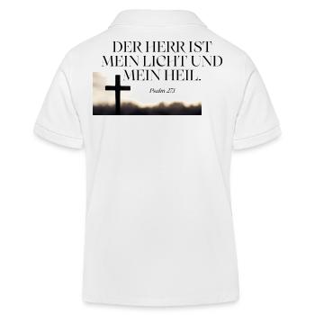 Glaube Licht Heil Psalm 27:1 - Kinder Organic Poloshirt Mini Sprinter von Stanley/Stella - Weiß - Hinten