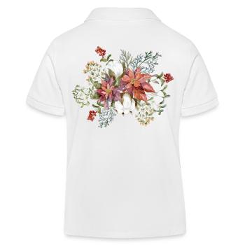 Gui et poinsettia - Polo enfant bio Stanley/Stella - blanc - Dos
