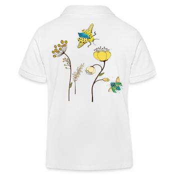 Fleurs de jardin avec des insectes - Polo enfant bio Stanley/Stella - blanc - Dos
