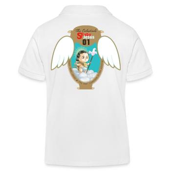 Jesus Classic Baby Schild - Kinder Organic Poloshirt Mini Sprinter von Stanley/Stella - Weiß - Hinten
